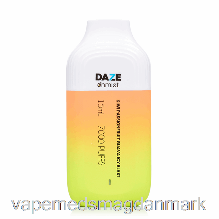 Vape Uden Nikotin 7 Daze Ohmlet 7000 0% Nul Nikotin Engangs Kiwi Passionsfrugt Guava Icy Blast
